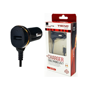 TECNO CARICATORE AUTO IPHONE 2,4A (TC-CA02)