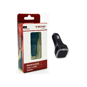 TECNO CARICATORE AUTO DOPPIA USB 2,4A TC-CA04