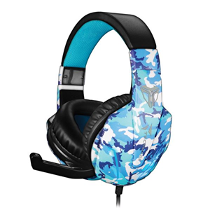 TECHMADE CUFFIE MICROFONO CAMOUFLAGE BLU (TM-FL1-CAMBLU) GAMING