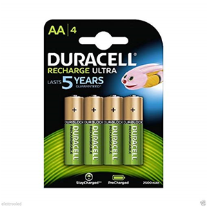 DURACELL BATTERIE RICARICABILI STILO AA 1300MAH CONF. 4PZ