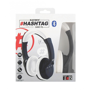 NVS CUFFIE MICROFONO HASHTAG BLUETOOTH NERA/BIANCA (CBHTAGWH)