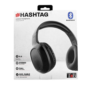 NVS CUFFIE MICROFONO HASHTAG BLUETOOTH NERA (CBHTAGBK)