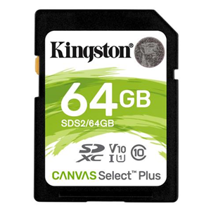 KINGSTON SECURE DIGITAL 64 GB CANVAS SELECT PLUS (SDS2/64GB) CLASS10 UHS-I