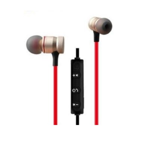 NO BRAND AURICOLARI CUFFIA SOUND STEREO WIRELESS SPORTS CON MICROFONO E CONTROLLI - ROSSO/BIANCO
