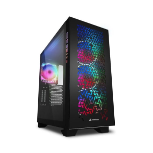 SHARKOON CASE GAMING ELITE SHARK CA300H BLACK RGB ATX NO ALIMENTATORE NERO