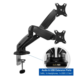 EWENT SUPPORTO DA TAVOLO CON MOLLA A GAS PER 2 MONITOR (EW1516)