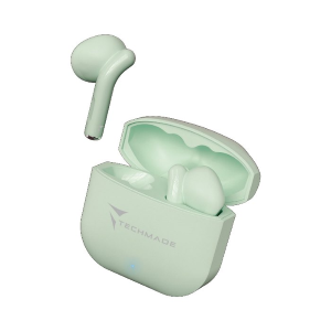 TECHMADE AURICOLARI BLUETOOTH CON BOX DI RICARICA VERDI (TM-XM201-GR)