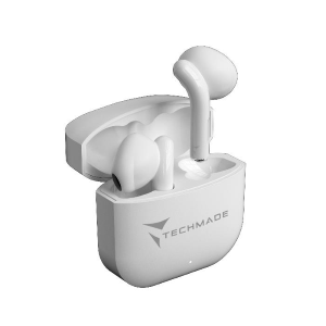 TECHMADE AURICOLARI BLUETOOTH CON BOX DI RICARICA BIANCHI (TM-XM201-WH)
