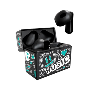 TECHMADE AURICOLARI EARBUDS CON PATTERN VERDE TM-XM191-BKGR