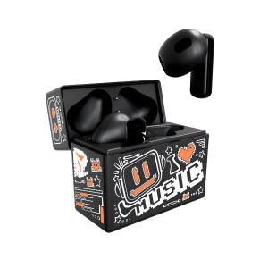 TECHMADE AURICOLARI EARBUDS CON PATTERN ARANCIONE TM-XM191-BKOR