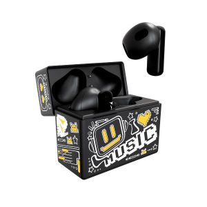 TECHMADE AURICOLARI EARBUDS CON PATTERN GIALLO TM-XM191-BKYE