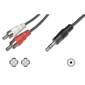 DIGITUS CAVO STEREO 1 CONN 3.5MM / 2 CONN RCA 2 MT (LP243)