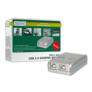 DIGITUS DATA SWITCH ELETTRONICO 2 PC CON UNA PERIF. USB 2.0 (DA70135)