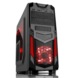 ITEK CASE GAMING INVADER R03 ITGCR03 - VENTOLA ROSSA - NO ALIMENTATORE - NERO/ROSSO